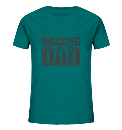 Kids Organic Shirt - The Walking Dad - Trage DAD2 - D Kids Organic Shirt - The Walking Dad - Trage DAD2 - D - Ocean Depth 98104 3-4 front dark