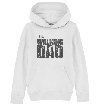 Kids Organic Hoodie - The Walking Dad - Trage DAD2 - D - White 110116 5-6 front dark