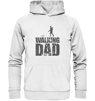 Organic Hoodie - The Walking Dad - Trage DAD1 - D Organic Hoodie - The Walking Dad - Trage DAD1 - D - White XS front dark