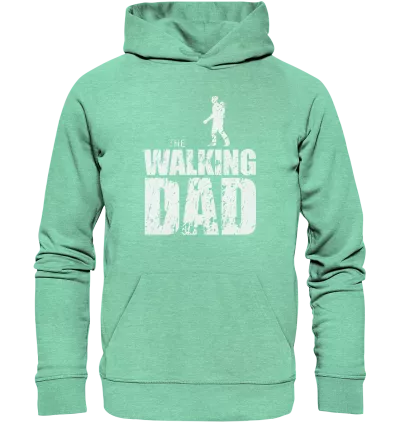 Organic Hoodie - The Walking Dad - Trage DAD1 - L - Mid Heather Green XS front light