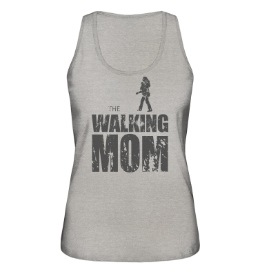 Ladies Organic Tank-Top - The Walking Mom - Trage MOM1 - D - Heather Grey S front dark