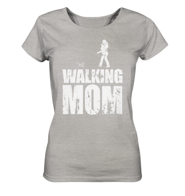 Ladies Organic Shirt - The Walking Mom - Trage MOM1 - L - meliert - Heather Grey S front light