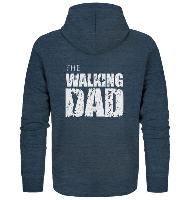 Organic Zipper - The Walking Dad - Trage DAD3 - L - Dark Heather Blue XS back light