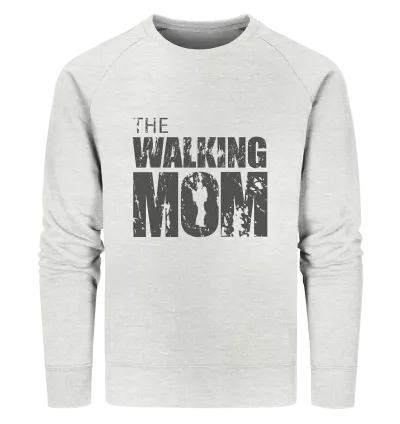 Organic Sweatshirt - The Walking Mom - Trage MOM2 - D - Cream Heather Grey S front dark