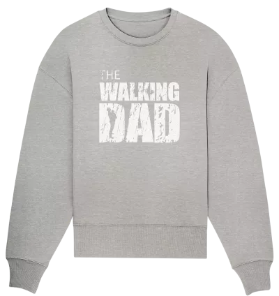 Organic Oversize Sweatshirt - The Walking Dad - Trage DAD3 - L - Heather Grey S front light