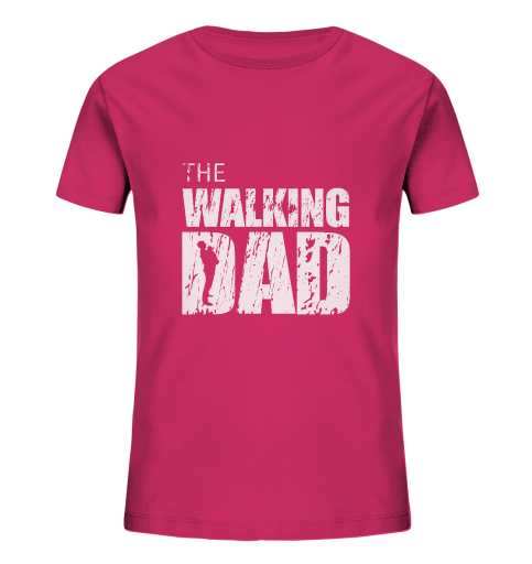 Kids Organic Shirt - The Walking Dad - Trage DAD2 - D - Raspberry 110116 5-6 front dark