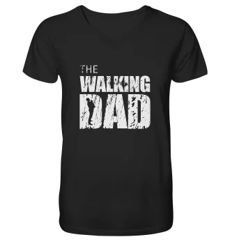 Organic V-Neck Shirt - The Walking Dad - Trage DAD3 - L - Black S front light