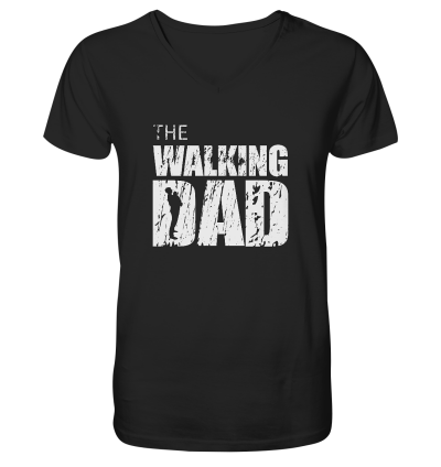 Organic V-Neck Shirt - The Walking Dad - Trage DAD3 - L - Black S front light