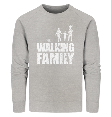 Organic Sweatshirt - The Walking Family - FAMILY1 - L - Heather Grey S front light