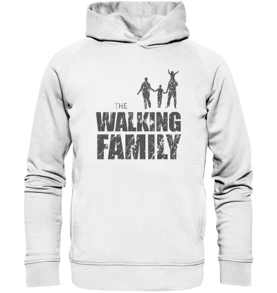 Organic Fashion Hoodie - The Walking Family - FAMILY1 - D - White XS front dark