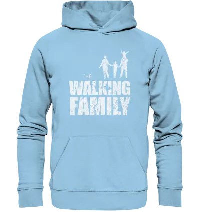 Organic Hoodie - The Walking Family - FAMILY1 - L - Sky Blue XS front light