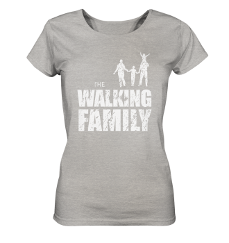 Ladies Organic Shirt  - The Walking Family - FAMILY1 - L - meliert - Heather Grey S front light