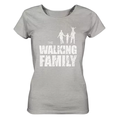 Ladies Organic Shirt  - The Walking Family - FAMILY1 - L - meliert - Heather Grey S front light