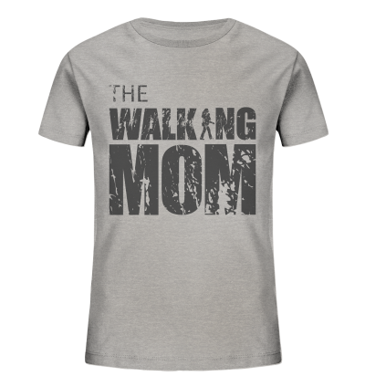 Kids Organic Shirt - The Walking Mom - Trage MOM3-D - Heather Grey 98104 3-4 front dark