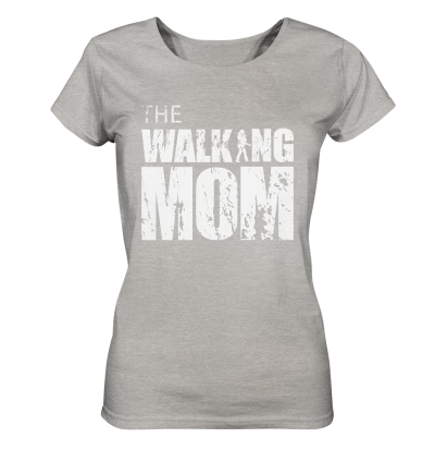 Ladies Organic Shirt - The Walking Mom - Trage MOM3 - meliert - Heather Grey S front light