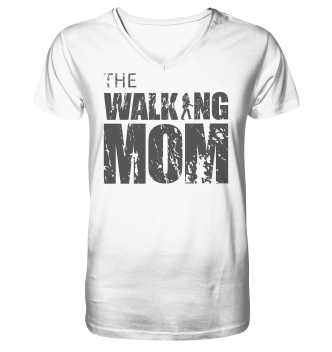 Organic V-Neck Shirt - The Walking Mom - Trage MOM3-D - White S front dark Organic V-Neck Shirt - The Walking Mom - Trage MOM3-D - White S front dark