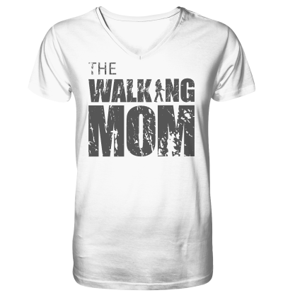Organic V-Neck Shirt - The Walking Mom - Trage MOM3-D - White S front dark
