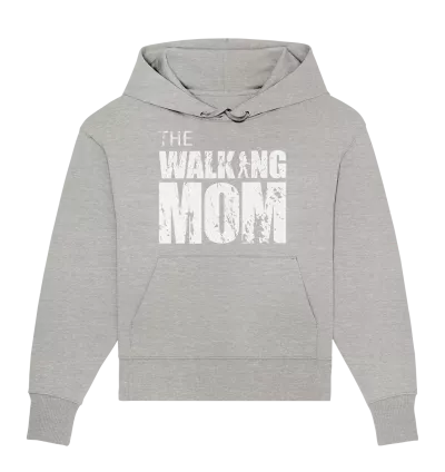 Organic Oversize Hoodie - The Walking Mom - Trage MOM3 - Heather Grey S front light