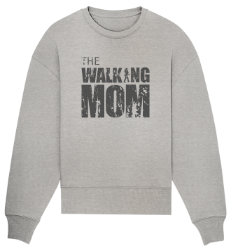 Organic Oversize Sweatshirt - The Walking Mom - Trage MOM3-D - Heather Grey S front dark