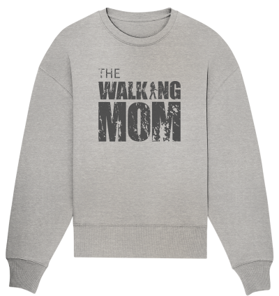 Organic Oversize Sweatshirt - The Walking Mom - Trage MOM3-D - Heather Grey S front dark