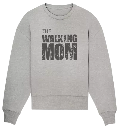 Organic Oversize Sweatshirt - The Walking Mom - Trage MOM3-D - Heather Grey S front dark