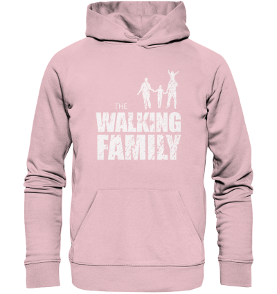 Organic Hoodie - The Walking Family - FAMILY1 - L - Cotton Pink XS front light