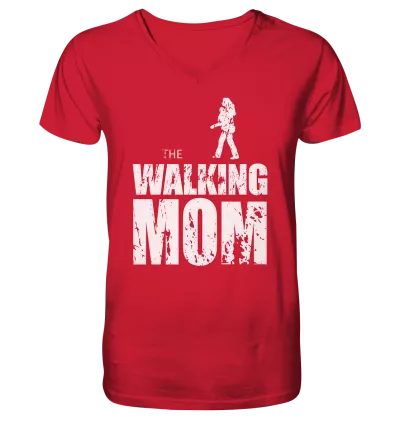 Organic V-Neck Shirt - The Walking Mom - Trage MOM1 - L - Red S front light