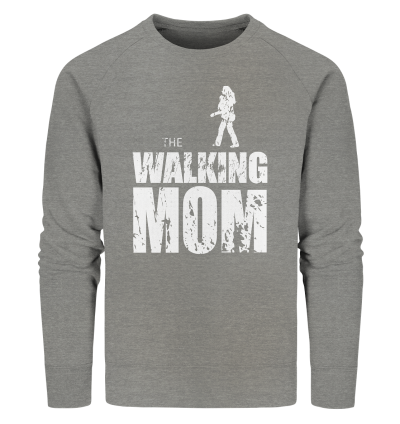Organic Sweatshirt - The Walking Mom - Trage MOM1 - L - Mid Heather Grey S front light
