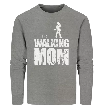 Organic Sweatshirt - The Walking Mom - Trage MOM1 - L - Mid Heather Grey S front light