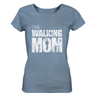 Ladies Organic Shirt - The Walking Mom - Trage MOM2 - L - meliert - Mid Heather Blue S front light