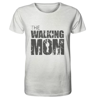 Organic Shirt -The Walking Mom  - Trage MOM2 - D - meliert - Cream Heather Grey XS front dark