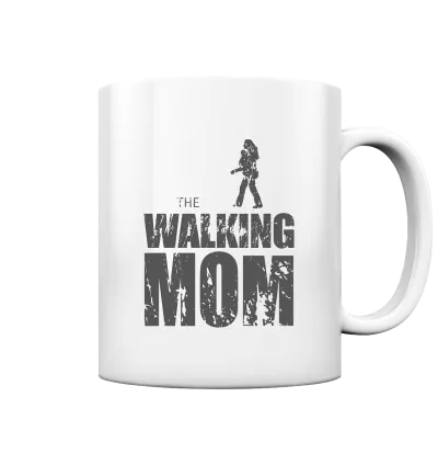Tasse - glossy - The Walking Mom - Trage MOM1 - D - White glossy 330ml front dark