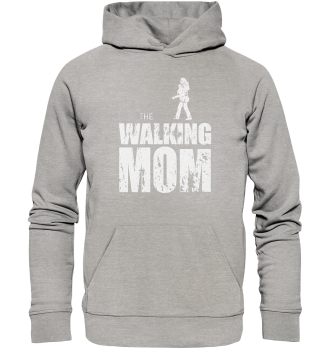 Organic Hoodie - The Walking Mom - Trage MOM1 - L - Heather Grey XS front light