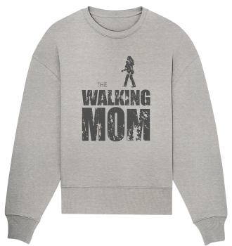 Organic Oversize Sweatshirt - The Walking Mom - Trage MOM1 - D - Heather Grey S front dark