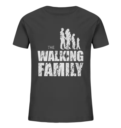 Kids Organic Shirt - The Walking Family - FAMILY2 - Anthracite 98104 3-4 front light