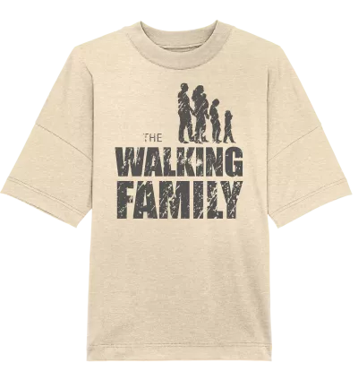Organic Oversize Shirt - The Walking Family - FAMILY2-D - Natural Raw XS front dark