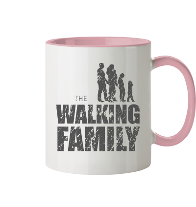 Tasse zweifarbig - The Walking Family - FAMILY2-D - Altrosa 330ml front dark