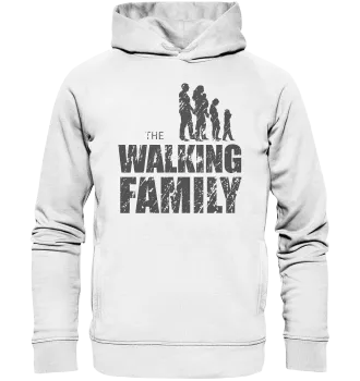 Organic Fashion Hoodie - The Walking Family - FAMILY2-D - White XS front dark