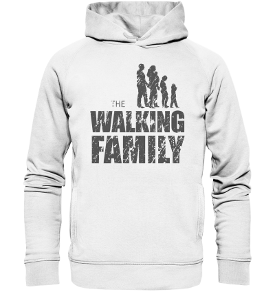 Organic Fashion Hoodie - The Walking Family - FAMILY2-D - White XS front dark