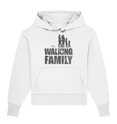 Organic Oversize Hoodie - The Wallking Family - FAMILY2-D - White S front dark