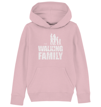 Kids Organic Hoodie - The Walking Family - FAMILY2  - Cotton Pink 110116 5-6 front light