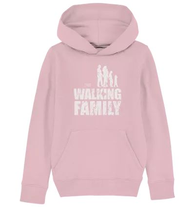 Kids Organic Hoodie - The Walking Family - FAMILY2  - Cotton Pink 110116 5-6 front light