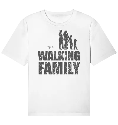 Organic Relaxed Shirt - The Walking Family - FAMILY2-D - White XS front dark
