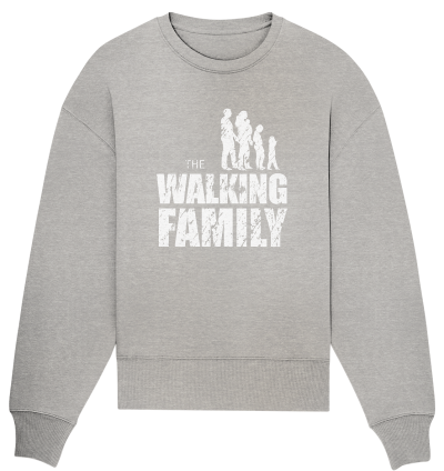 Organic Oversize Sweatshirt - The Walking Family - FAMILY2 - Heather Grey S front light