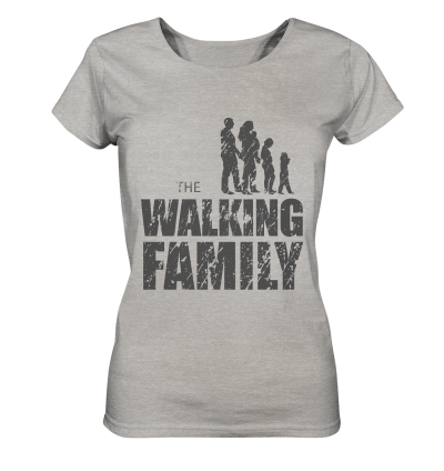 Ladies Organic Shirt - The Walking Family - FAMILY2 - D - meliert - Heather Grey S front dark