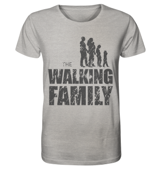 Organic Shirt - The Walking Family - FAMILY2-D - meliert - Heather Grey XS front dark Organic Shirt - The Walking Family - FAMILY2-D - meliert - Heather Grey XS front dark