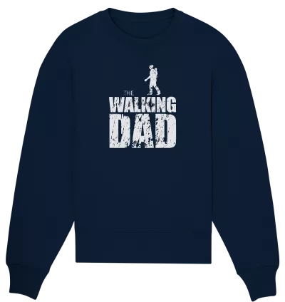 Organic Oversize Sweatshirt - The Walking Dad - Trage DAD2 - L - French Navy S front light