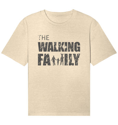 Organic Relaxed Shirt - The Walking Family - FAMILY3-D - Natural Raw XS front dark