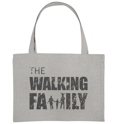 Organic Shopping Bag - The Walking Family - FAMILY3-D Organic Shopping Bag - The Walking Family - FAMILY3-D - Heather Grey ca 49x37 front dark