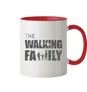 Tasse zweifarbig - The Walking Family - FAMILY3-D - Rot 330ml front dark